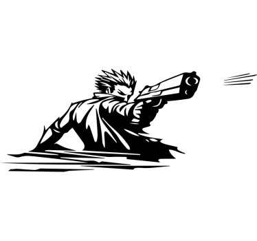 Grand autocollant pour voiture manga tireur - TenStickers