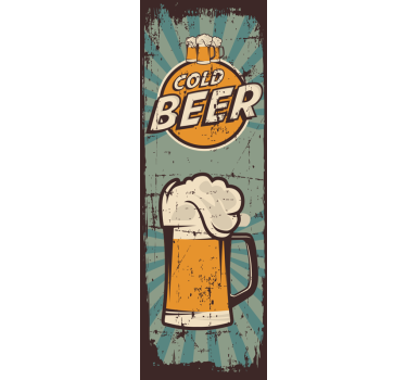 Sticker frigo cuisine bière vintage - TenStickers