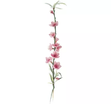 Sticker mural chambre fleurs de pêche sur branche - TenStickers