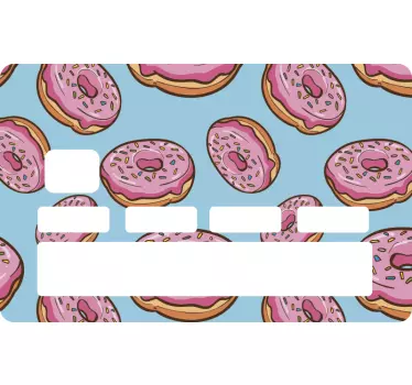 Sticker carte bancaire donuts rose - TenStickers