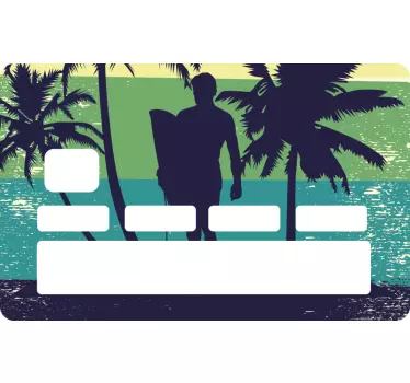 Sticker carte de crédit surf camp - TenStickers