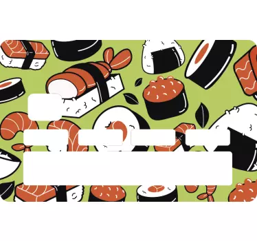 Autocollant carte bancaire Sushis - TenStickers