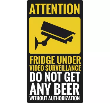 Sticker frigo sous surveillance vidéo - TenStickers