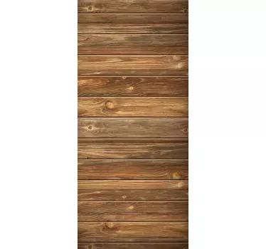 Sticker porte effet bois vieilli - TenStickers