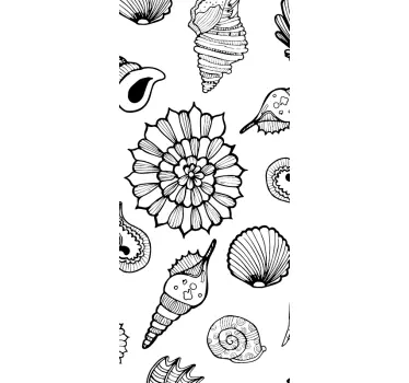 Sticker porte motif floral coquillage - TenStickers