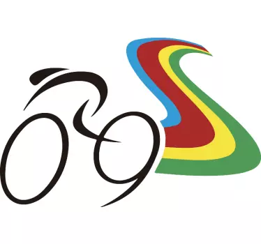 Sticker voiture dessin silhouette de cycliste - TenStickers