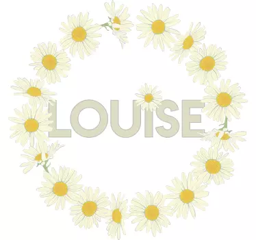 Sticker fleurs et plantes cercle floral marguerite - TenStickers
