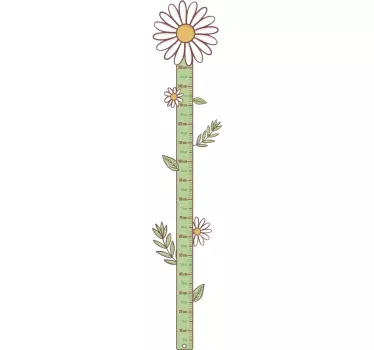 Sticker toise graphique de croissance des fleurs - TenStickers