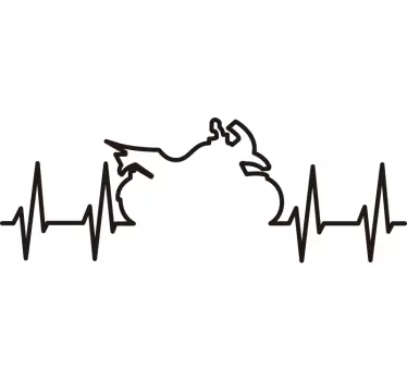 stickers de moto de piste de battement de coeur - TenStickers