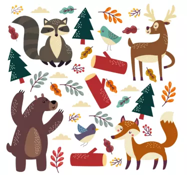 Sticker d'animaux sauvages bébé animaux - TenStickers