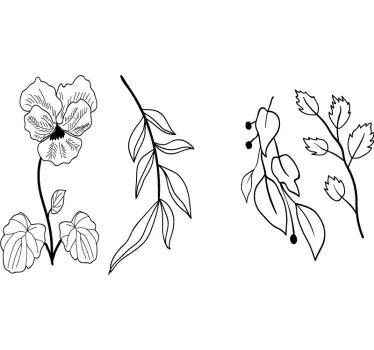 Sticker cuisine avec fleurs pour armoires - TenStickers