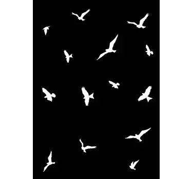 Sticker douche translucide avec oiseaux - TenStickers