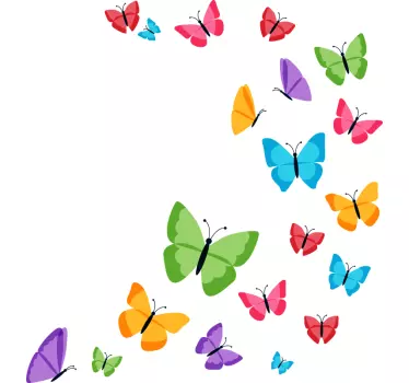 Sticker papillons colorés volant pour chambre enfant - TenStickers