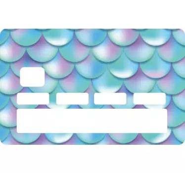 Sticker carte bancaire écailles bleues - TenStickers
