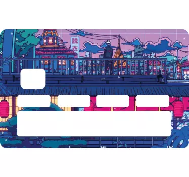 Sticker carte bancaire ville de Konohagakure - TenStickers