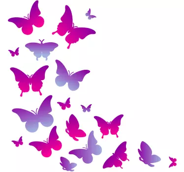 Sticker papillons violets papillon volant - TenStickers