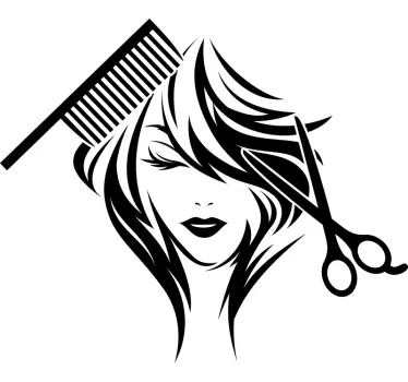 Stickers de ciseaux et peigne de salon de beauté - TenStickers