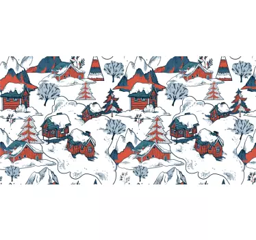 Adhésif meuble nature chalets à la montagne - TenStickers