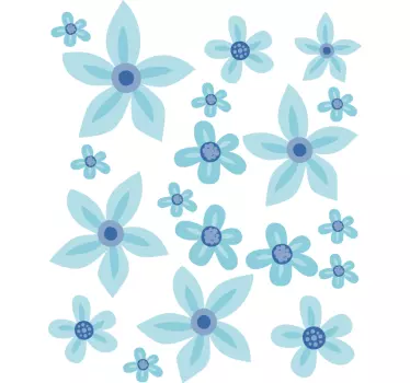 Sticker vélo fleurs bleues - TenStickers