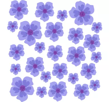 Sticker vélo petites fleurs violettes - TenStickers