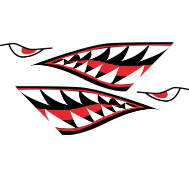 Sticker vélo visage et dents de requin - TenStickers