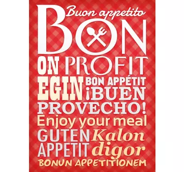 Sticker cuisine bon appétit langues - TenStickers