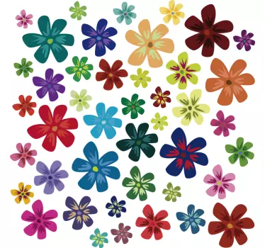 Sticker fleurs multicolores - TenStickers
