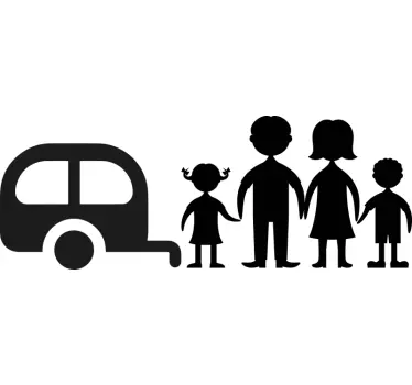 Sticker caravane et famille - TenStickers
