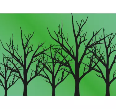Sticker deco Meuble arbre sur fond vert - TenStickers