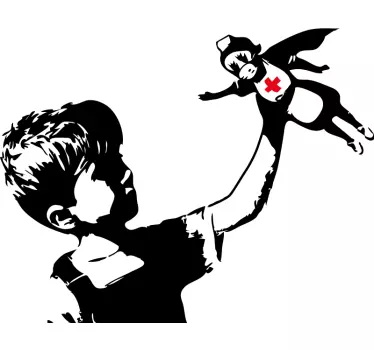 Sticker mural Super héros infirmière Banksy - TenStickers