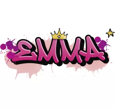 Sticker graffiti chambre enfant personnalisé pour les filles - TenStickers
