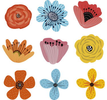 Sticker pour vélo fleurs multicolores - TenStickers