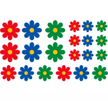 Autocollant pour vélo fleurs individuelles colorées - TenStickers
