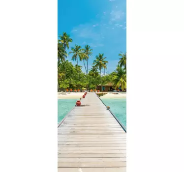 Sticker porte ponton et plage - TenStickers