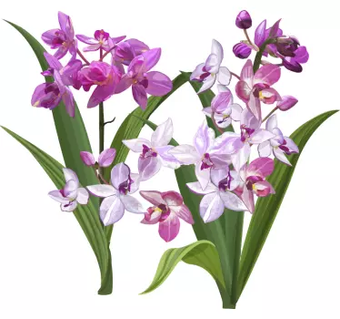 Sticker fleur composition florale d'orchidées - TenStickers