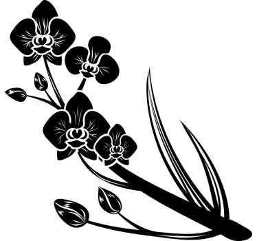 Sticker fleur élégante branche d'orchidée - TenStickers