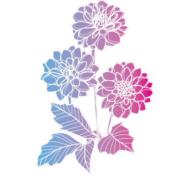 Sticker fleur trois fleurs épanouies - TenStickers