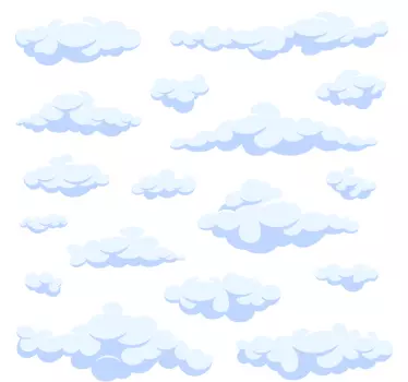 Sticker mural Chambre Enfant Nuages réalistes - TenStickers