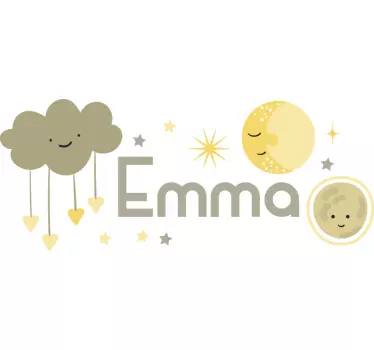 Sticker chambre enfant nuages et célestes - TenStickers