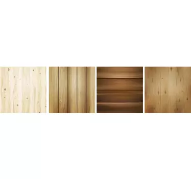 sticker cuisine tuiles en bois - TenStickers
