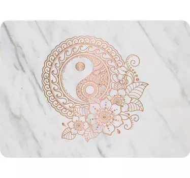 Sticker ordinateur portable mandala et effet marbre - TenStickers