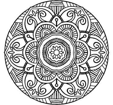 stickers voiture fleurs Mandala noir et blanc bohème - TenStickers