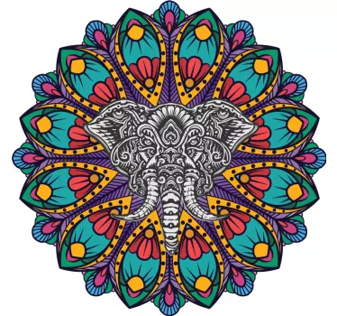 Sticker déco motif mandala éléphant - TenStickers