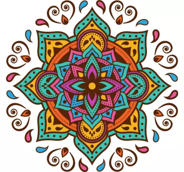 Sticker ordinateur mandala vibrant - TenStickers
