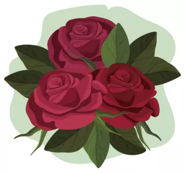 Sticker fleur arrangement de roses - TenStickers