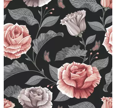 Sticker déco motif de rose Élégant - TenStickers