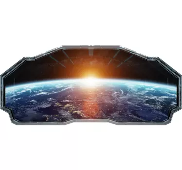 Sticker trompe l'œil vue spatiale - TenStickers