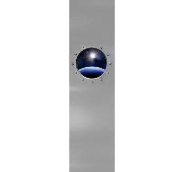 Sticker porte original effet optique vue univers - TenStickers