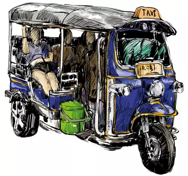 Sticker auto moto taxi tuk-tuk - TenStickers