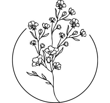 Sticker fleur arrangement botanique rond - TenStickers